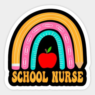 First Day Of School Nurse Back To School Rainbow Sticker